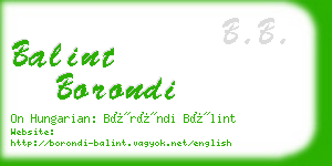 balint borondi business card